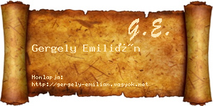 Gergely Emilián névjegykártya